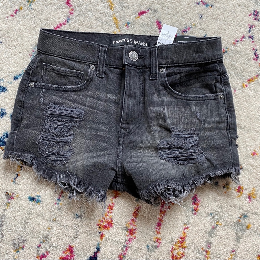 NWT! Distressed High Rise Shorts